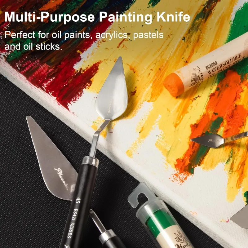

1PC PHOENIX High Flexible Palette Knife Artist Stainless Steel Painting Knives Wood Handle, Paint Spatula for Oil Acrylic Paint