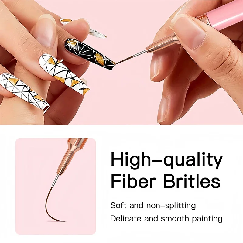 7/9/11/15/25mm Nail Liner Brush Set Drawing Lines Stripe Painting Flower Pen Nail Art Manicure DIY Manicure Design Accessories