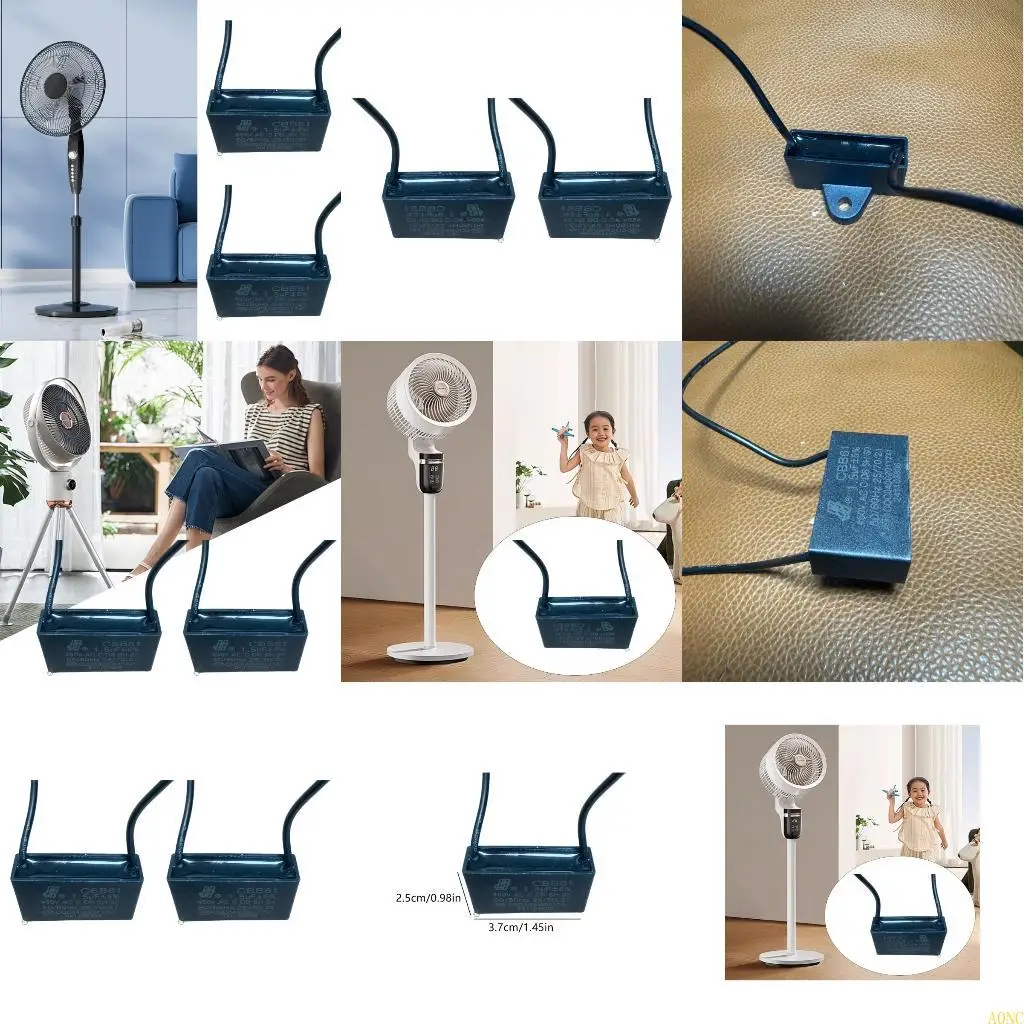 A0NC 2Pieces 팬을위한 세트 스타터 구성 요소 업그레이드 인력 팬 모터 커패시터 업그레이드