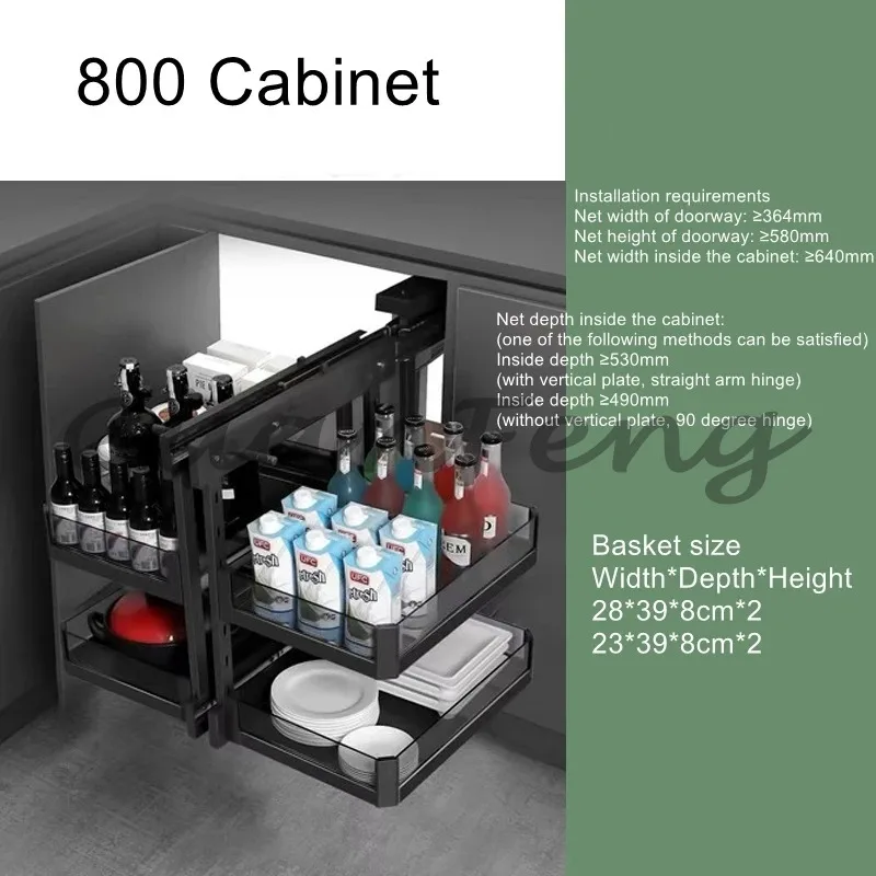 Cabinet corner basket drawer-style large-capacity storage