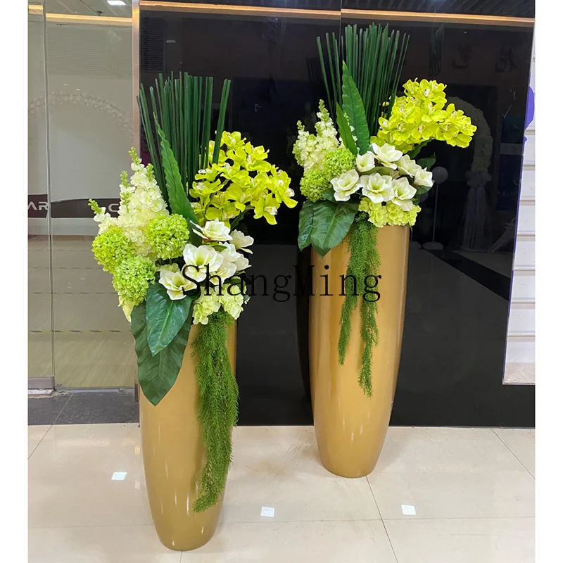 

SM floor-to-ceiling large vase revolving door window decoration floral ornament living room simulation flower arrangement