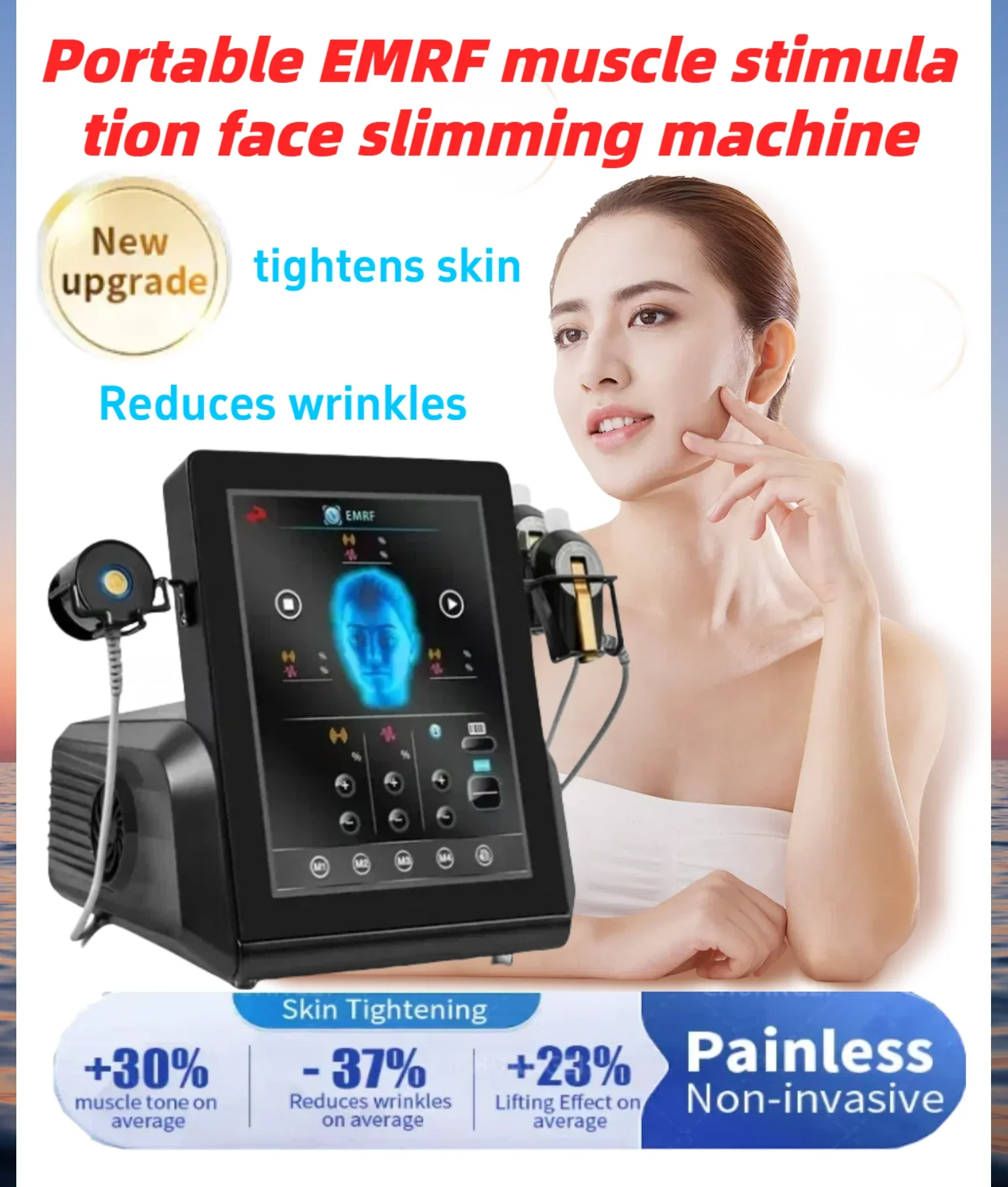 EMS Gesichtsmuskelstimulator Anti-Aging PE Lifting und Straffung Faltenentfernung Facelift Hautstimulator PE Gesichtsmassagegerät