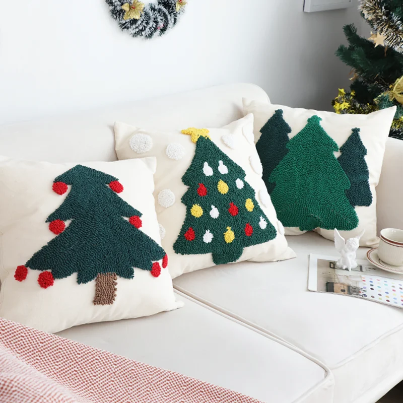 

Christmas Grove Pillow Holiday Decoration Pillow with Core Square Pillow Living Room Sofa Pillow Cushion