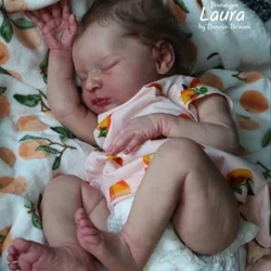19inches Kit Laura Reborn Doll Parts with Cloth Body Unfinished Unpainted Reborn Kit Muñeca Kit Bebe Reborn Popular Laura