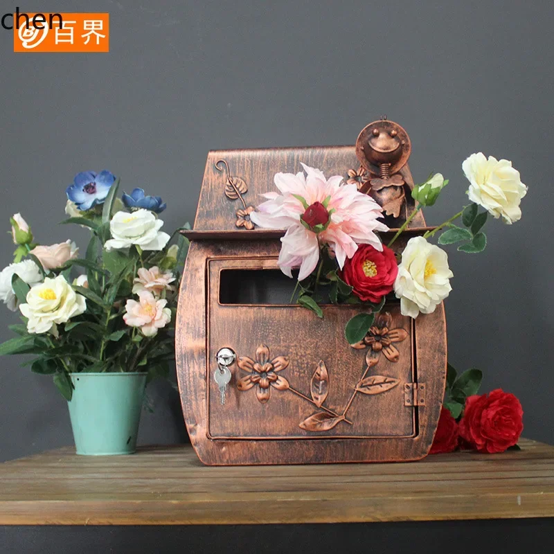 DSA Animal Iron Mailbox Metal Wall-Mounted Letterbox Handmade Gardening