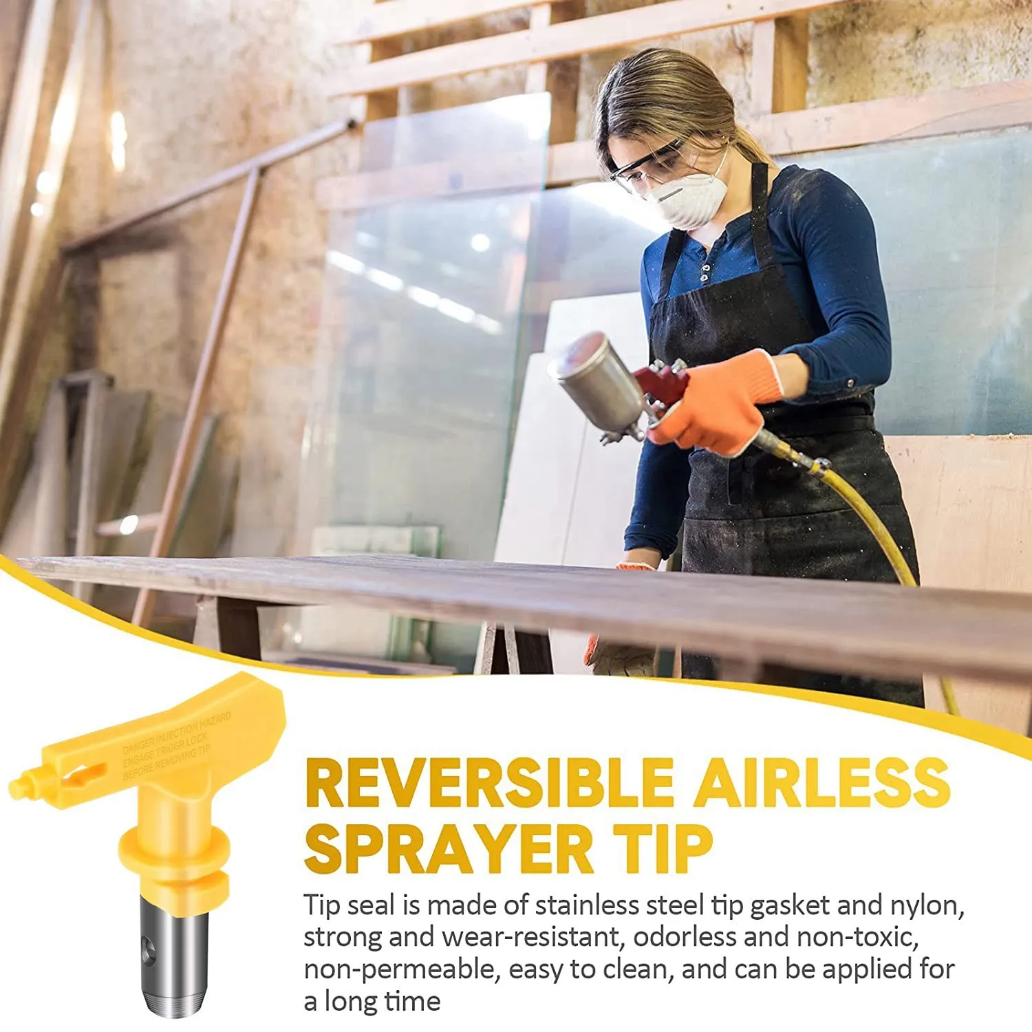 A88M 5 peças de pulverizador mal ventilado da pintura ponta guarda bocal substituição do assento para bocal mal ventilado da ponta da pintura em spray (213 311 415 515)