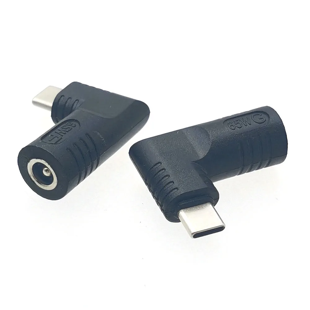 1pc 65W Power Charger Supply Adapter Connector DC 5.5*2.1 5.5*2.5 Female To USB Type C Male Plug Converter For Laptop