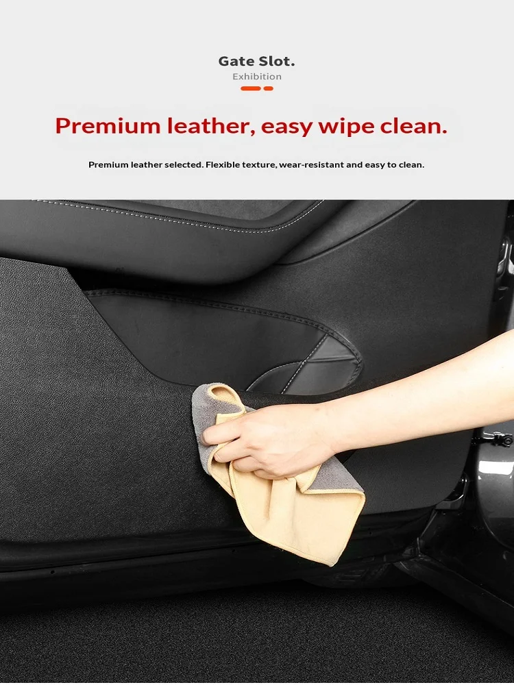HOMEFISH Anti-Kick-Pads aus Leder für Autotüren, Schutzfolie für Tesla Model Y Juniper, Seitentürschutz, Innendekoration