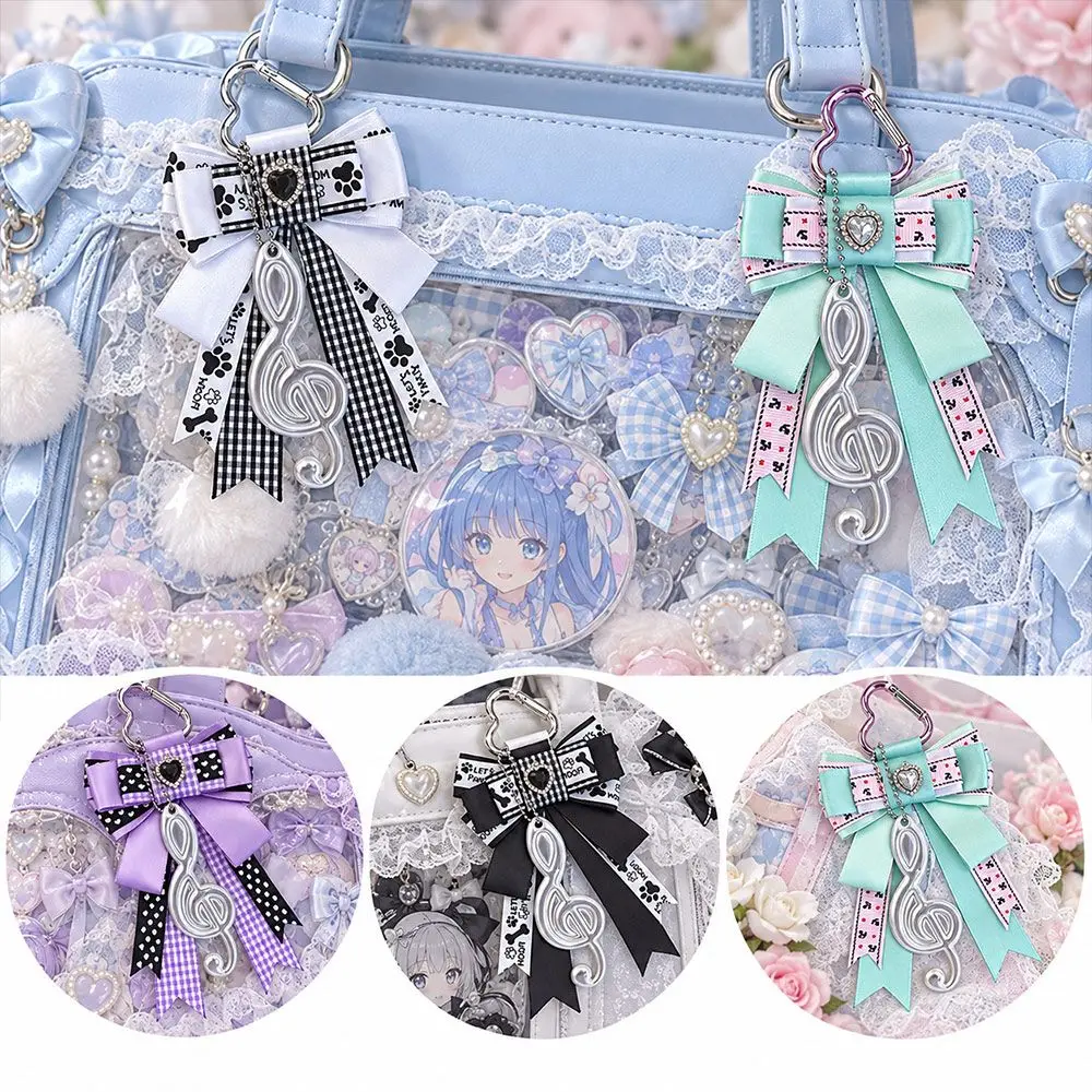 Rhinestone Itabag Decoration Polka Dot Handmade ItaBag Bow Accessories Alloy Buckle Double Layer Ribbon Bowknot Hanging Ornament