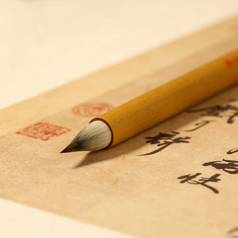 Small Regular Script Brush Woolen Purple Rabbit Hair Writing Brushes Running Cursive Script Calligraphy Brush Pen Tinta China