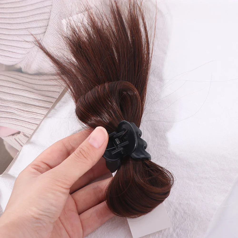 Parrucca con testa a sfera scrunchie pigra Evidenzia clip per artiglio in stile coreano Volano Borsa per capelli con panino Soffici capelli doppi polpette