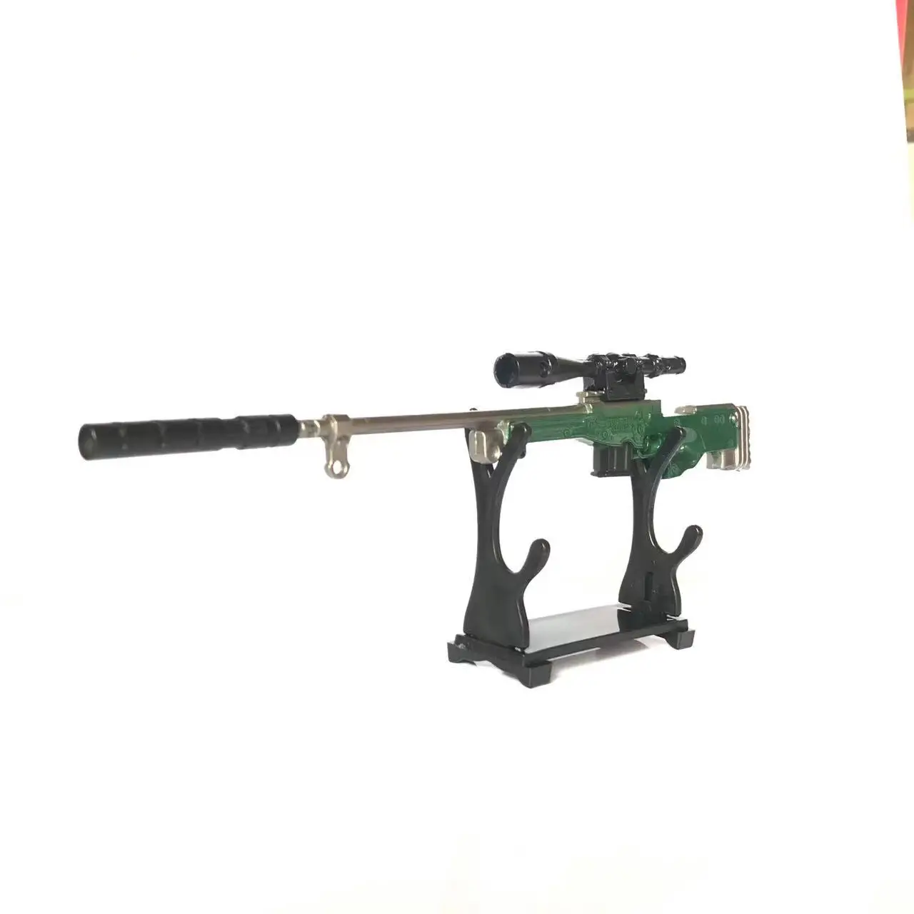 Modelo de rifle liga mini 20cm awm m416 pistola modelo pubg jedi brinquedo arma brinquedo fidget ornamento de mesa para meninos adultos presente de natal