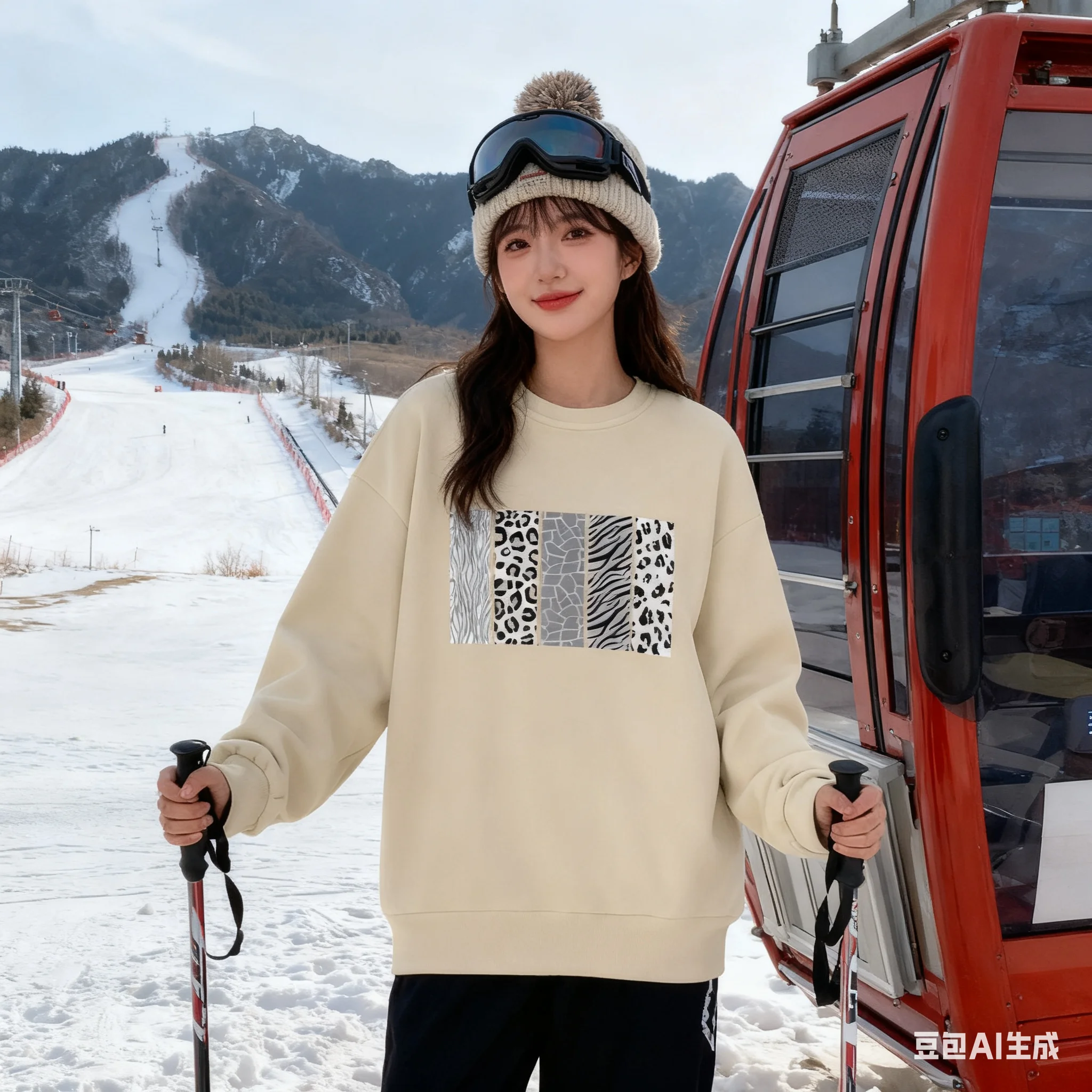 

Women's Sweater Round Neck Sweatshirts Velvet Winter Casual Printed Pattern Print Pullovers Autumn Tops Woman Clothes 2025