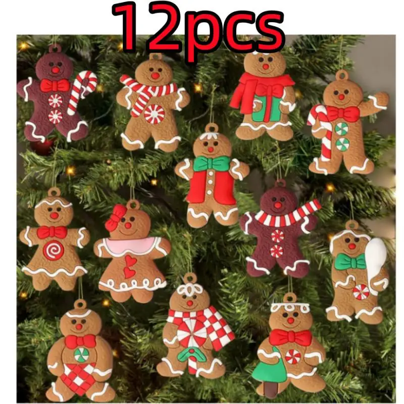 Gingerbread Man Ornaments Xmas Tree Hanging Pendant 2024 Merry Christmas Decorations for Home 2025 New Year Gift Navidad Noel