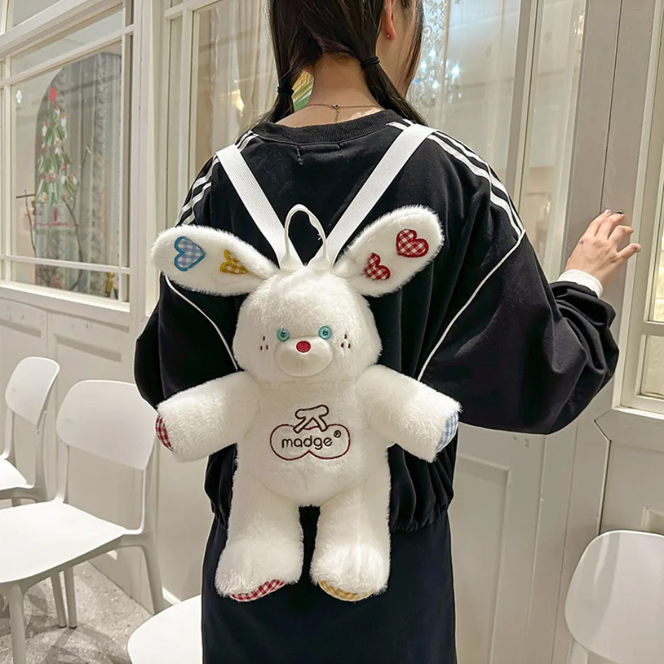 

Cute Girls 3D Plush Bunny Doll Backpacks Women Lolita Sweetheart Rabbit Bag Lolita Jk Bag Doll Bag Cute Backpack Birthday Gift