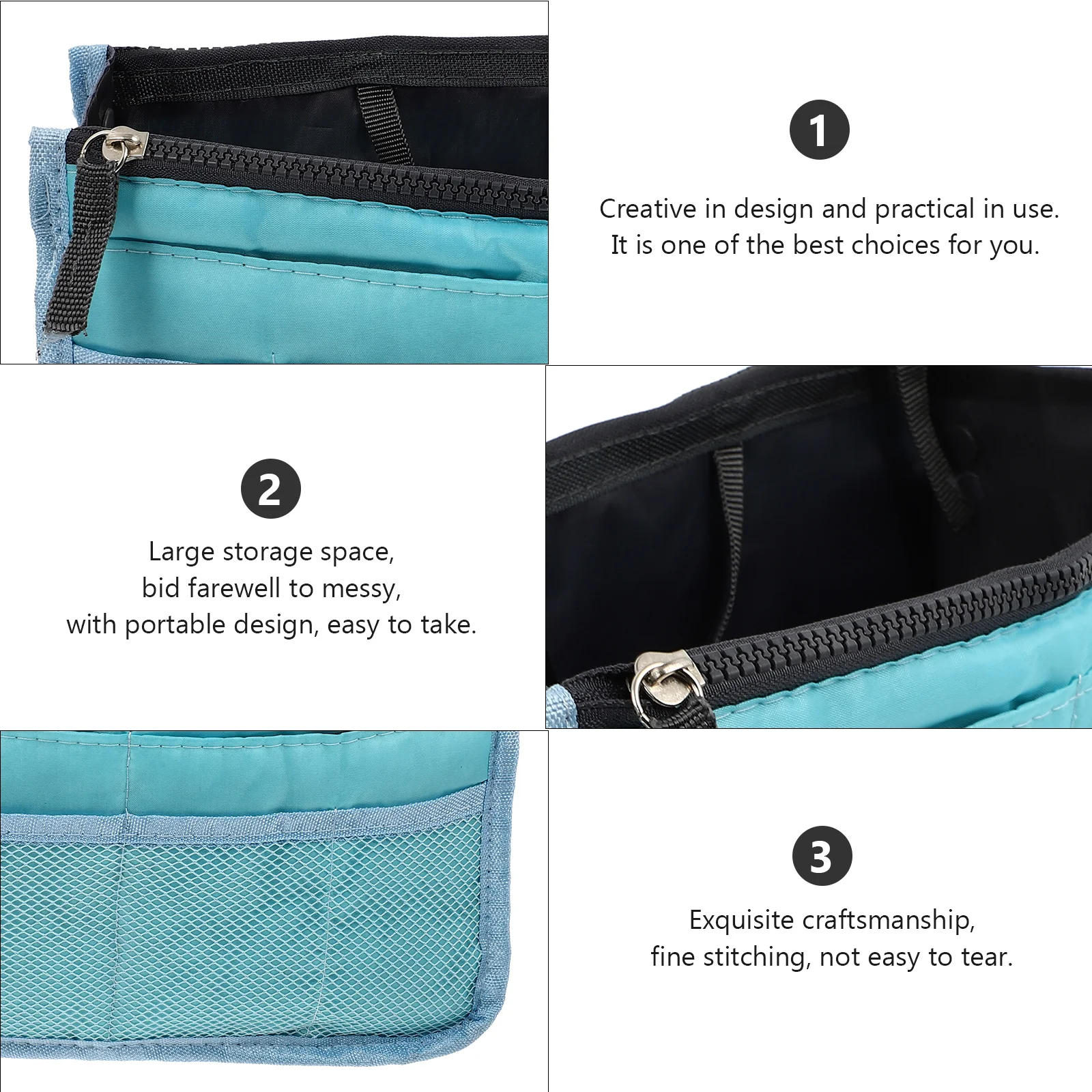 

1pc Nylon Handbag Liner Large Capacity Durable Travel Storage Bag Organizer Jewelry Glasses Holder Clutch Liner