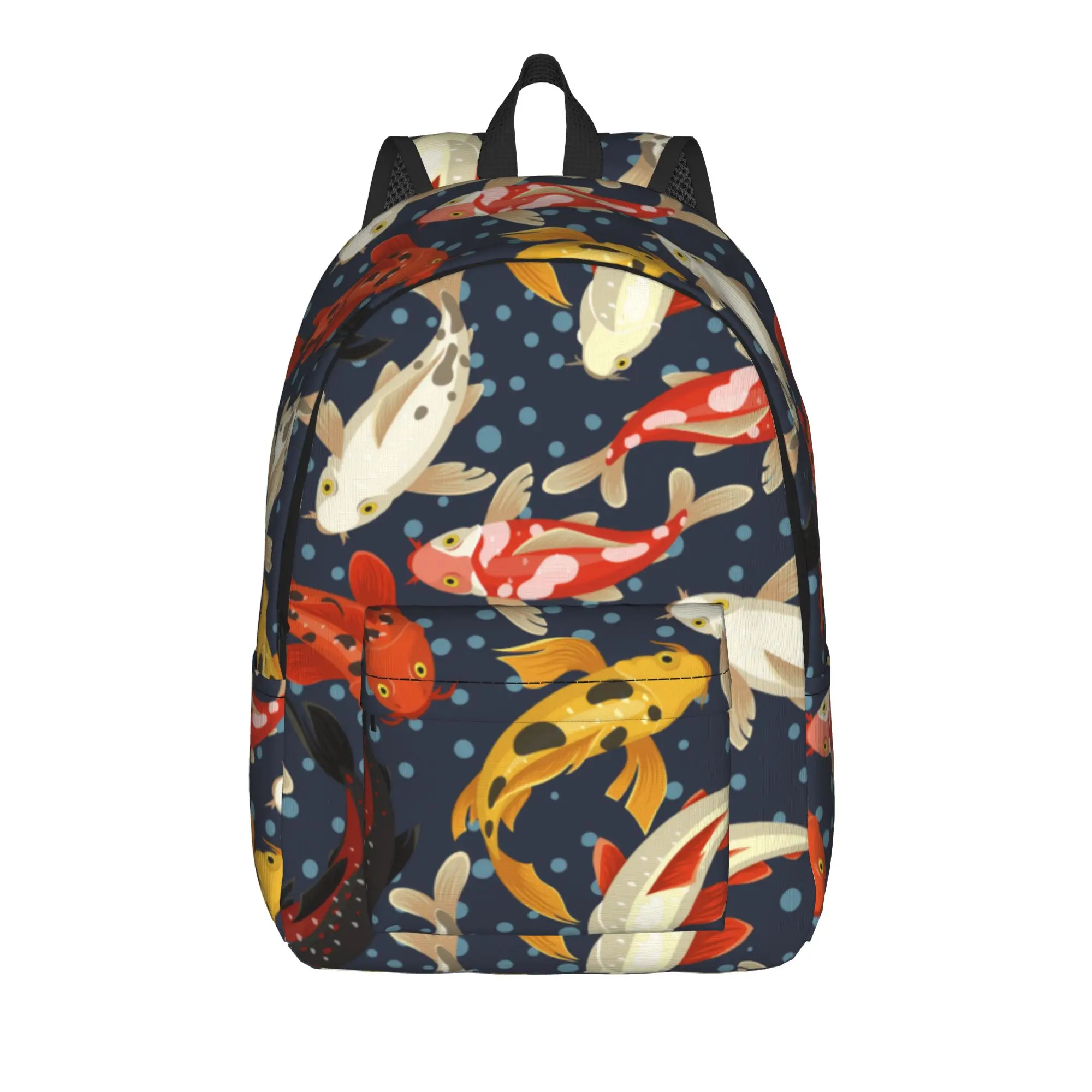 Koi Carp Pattern Backpack  Outdoor Style Backpacks Male Fun School Bags Designer Lightweight Rucksack