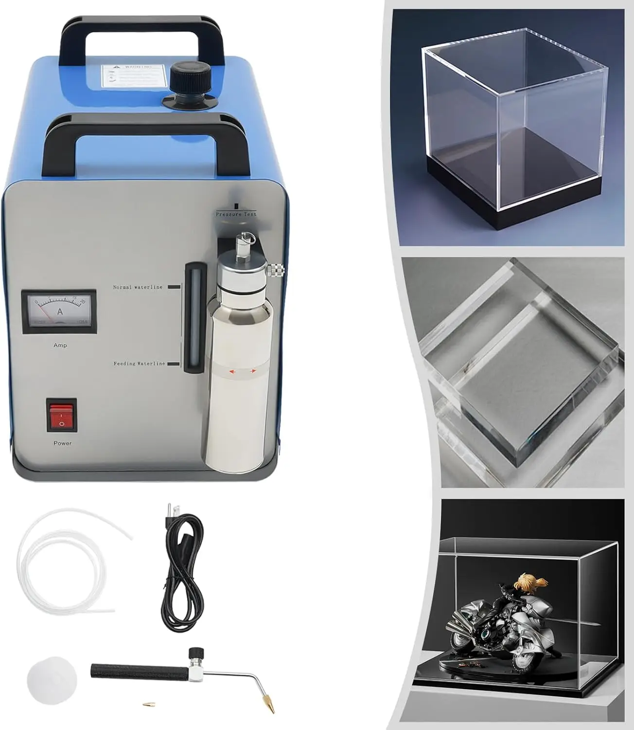 

H160 75L 300W Oxygen Hydrogen HHO Gas Flame Generator Torch Acrylic Polisher Polishing Machine 110V/220v
