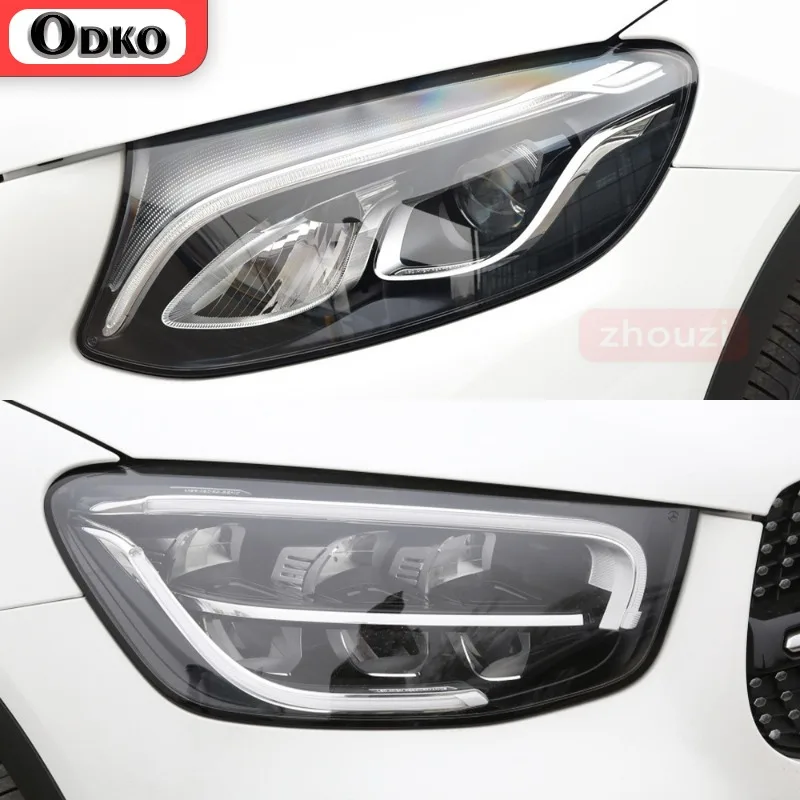 

Для Mercedes Benz GLC Class X253 C253 AMG 2015-на оттенок фар автомобиля черная защитная пленка прозрачная наклейка из ТПУ аксессуары