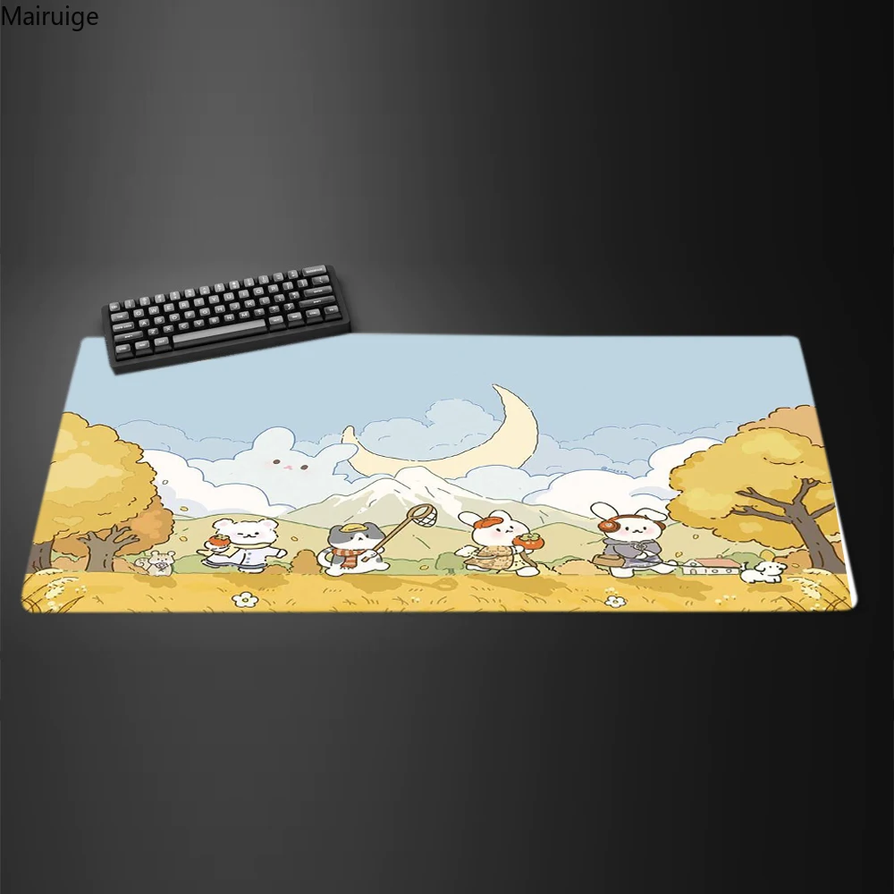 kawaii rabbit Mausepad Computer Keyboard Large Mouse Pad Desk Mat Office Accessories Cabinet Cushion Pc Gaming Non-Slip HD Rug
