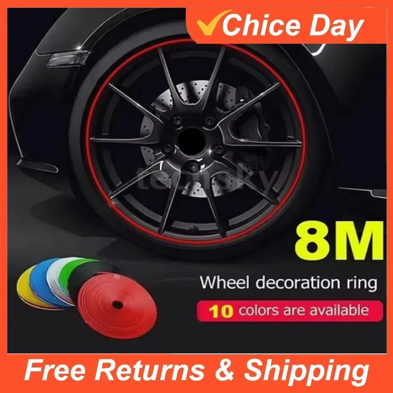 

8M Rubber Wheel Rim Protector Strip Curb Guard Scratch Resistant Tire Edge Trim 9 Colors Universal Fit for Car Styling Amagi