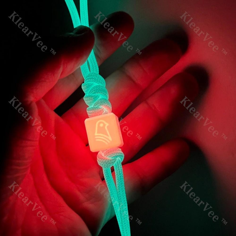 

Red Luminous Resin EDC Outdoor Tool Decorative Knife Bead Lanyard Pendant Keychain DIY Pendant Backpack Accessory