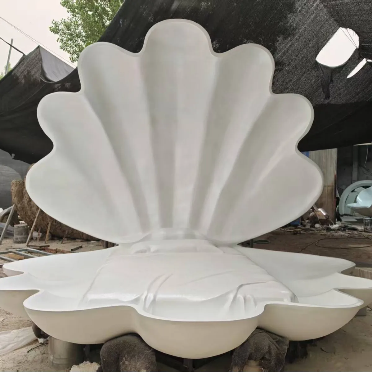 FRP Pearl Scallop Model Sculpture Ocean Theme Wedding Background Large Shell Outdoor Decoration Ornament