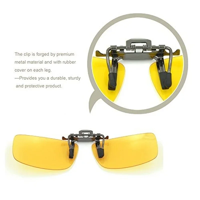 Polarized Sunglasses Clip Drive Sun Spectacles Yellow Night Vision Glasses Night Resin Lens Driving Eyeglasses