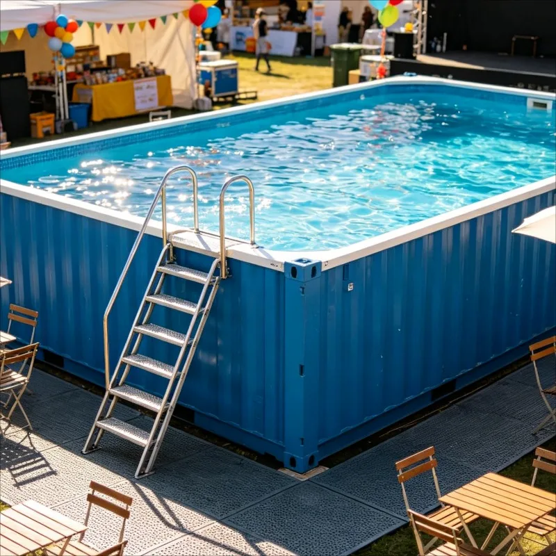 Customized Large Container Pool, Modular Expandable Type, Backyard Above Ground Pool, Family Vacation Setup