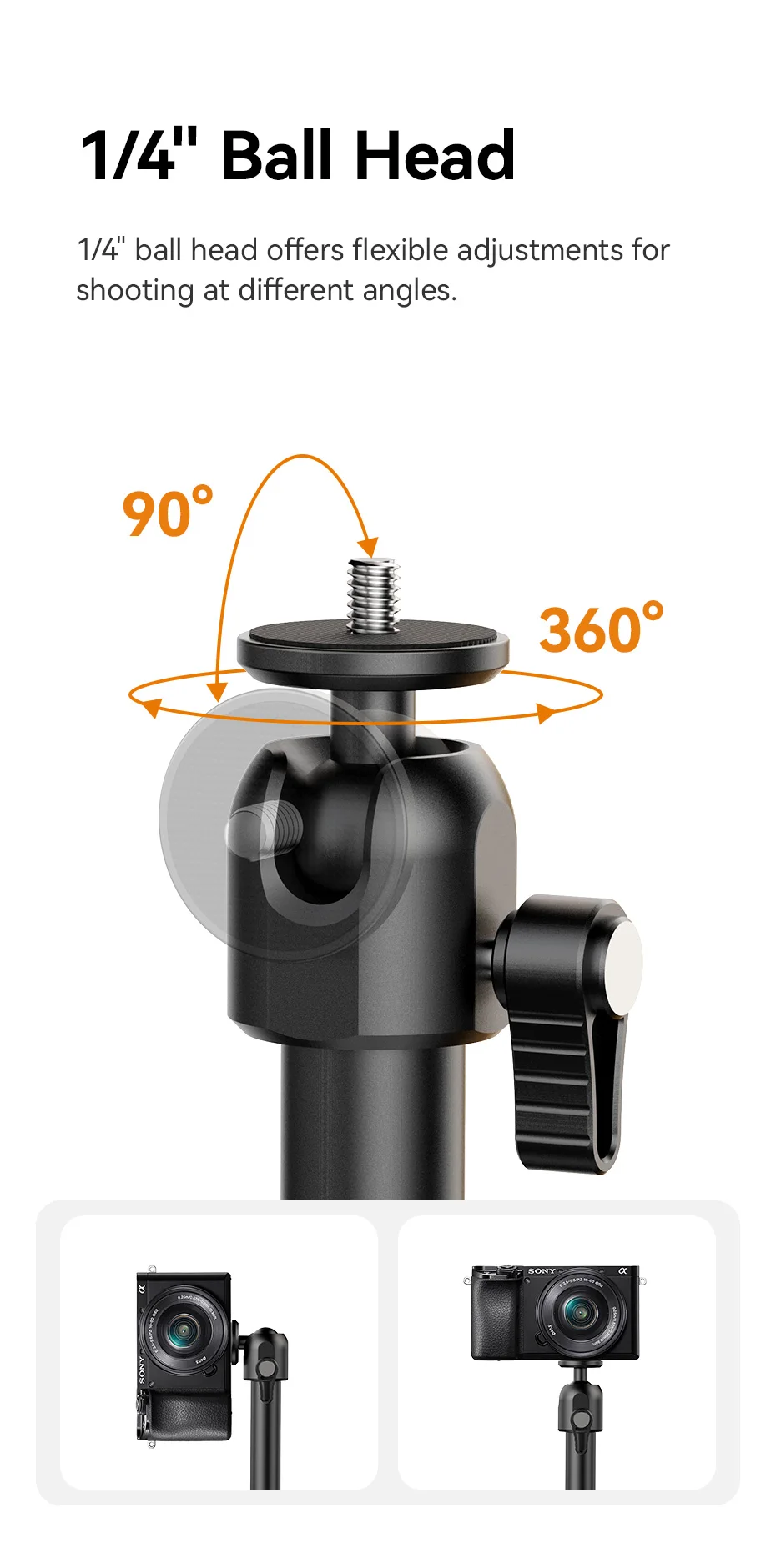 Ulanzi zj02 kamera schreibtisch halterung mit halte arm 4,8 cm c-klemme flexible verstellung verlängern bis 65cm arm für stillleben fotografie – Detail 8