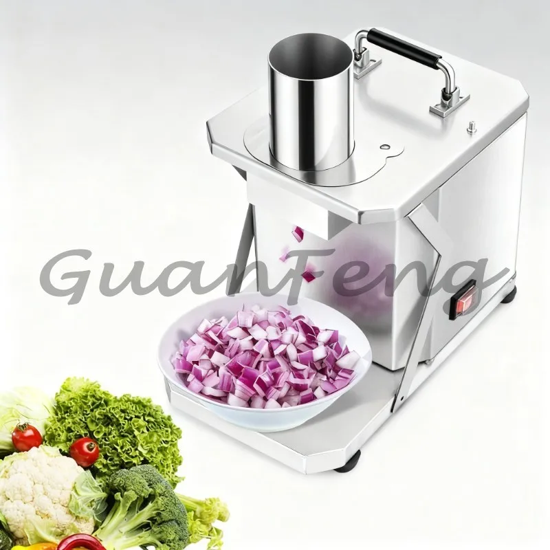 Small Desktop Vegetable Dicer Machine, Commercial Kitchen Cube for Potato Carrot Radish Cucumber Yam Sausage Dicing