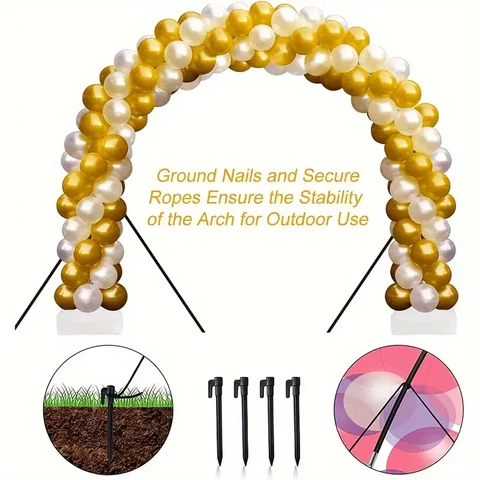 1 st ballongbåge, innovation stor robust ballongbågssats, hög justerbar ballongbågsstativ med vattenfyllbara baser, manual 10 best sales ballongbåge - №1