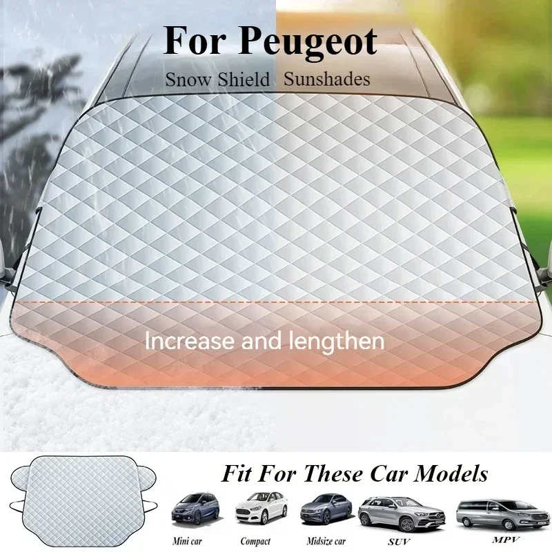 

For Peugeot 208 308 408 508 2008 3008 4008 5008 For Citroen C3 C4 CACTUS C6 C8 Car Windshield Sunshade Snow Shield Frost Cover