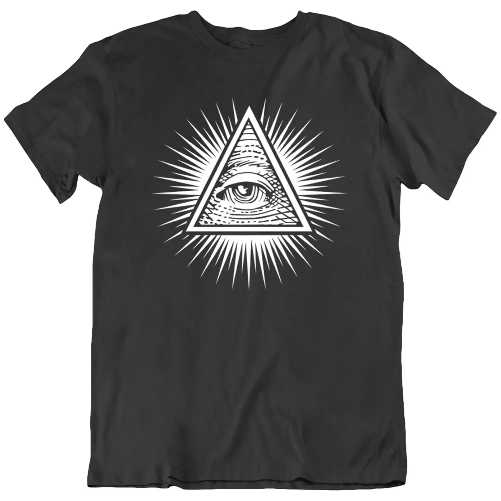 Eye Of Providence Mason Illuminati Pyramid Symbol T Shirt New vintage Washed Top For Everyday Wear Soft fashion Unisex homme