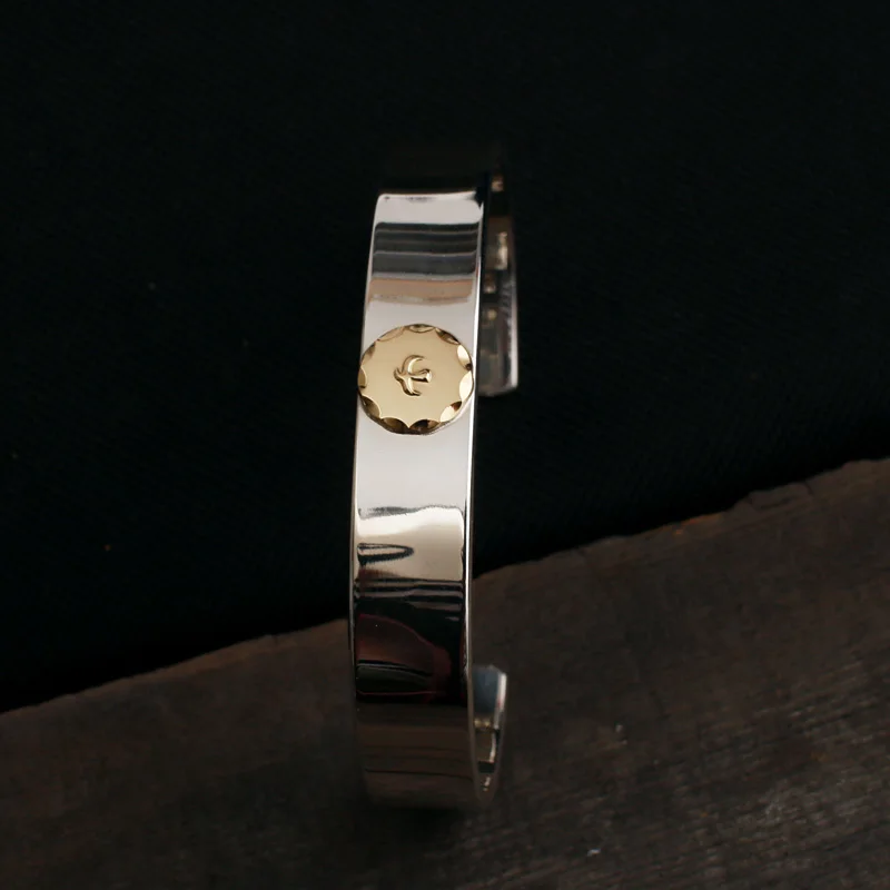Punk Style Cool Japanese Trendy Personalized Jewelry 925 Sterling Silver Flat Bird Stamp Open Bracelet