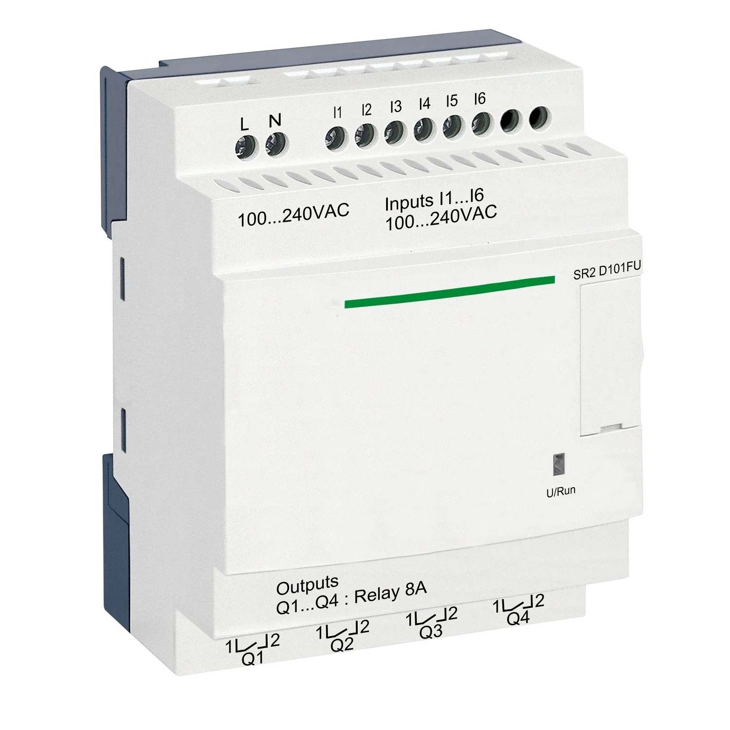 SR2D101FU compact smart relay Zelio Logic - 10 I O - 100..240 V AC - no clock - no display