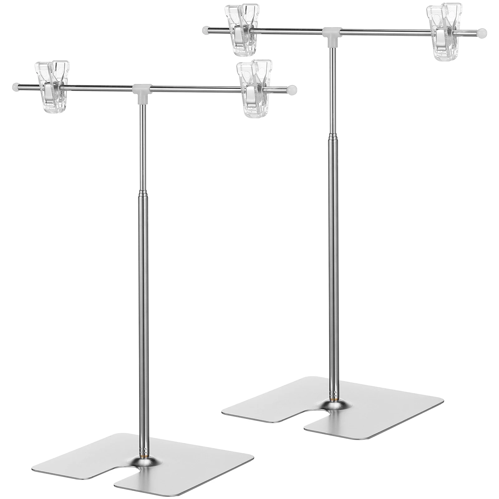 

2 pcs Stand Banner Sign Table Board Easel Stainless Steel Display Adjustable Banner Display Stand Holder For Home Store