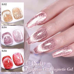 LILYCUTE 7ML Aurora Effect Cat Magnetic Gel Nail Polish Silver Moonlight Sparkling Glitter Semi Permanent Nail Art Gel Varnish