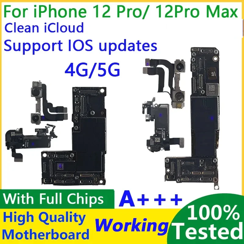 Envío Gratis placa base desbloqueada para iPhone 12 pro placa base para iphone 12 pro max Face ID Supprt iOS actualización placa lógica limpia