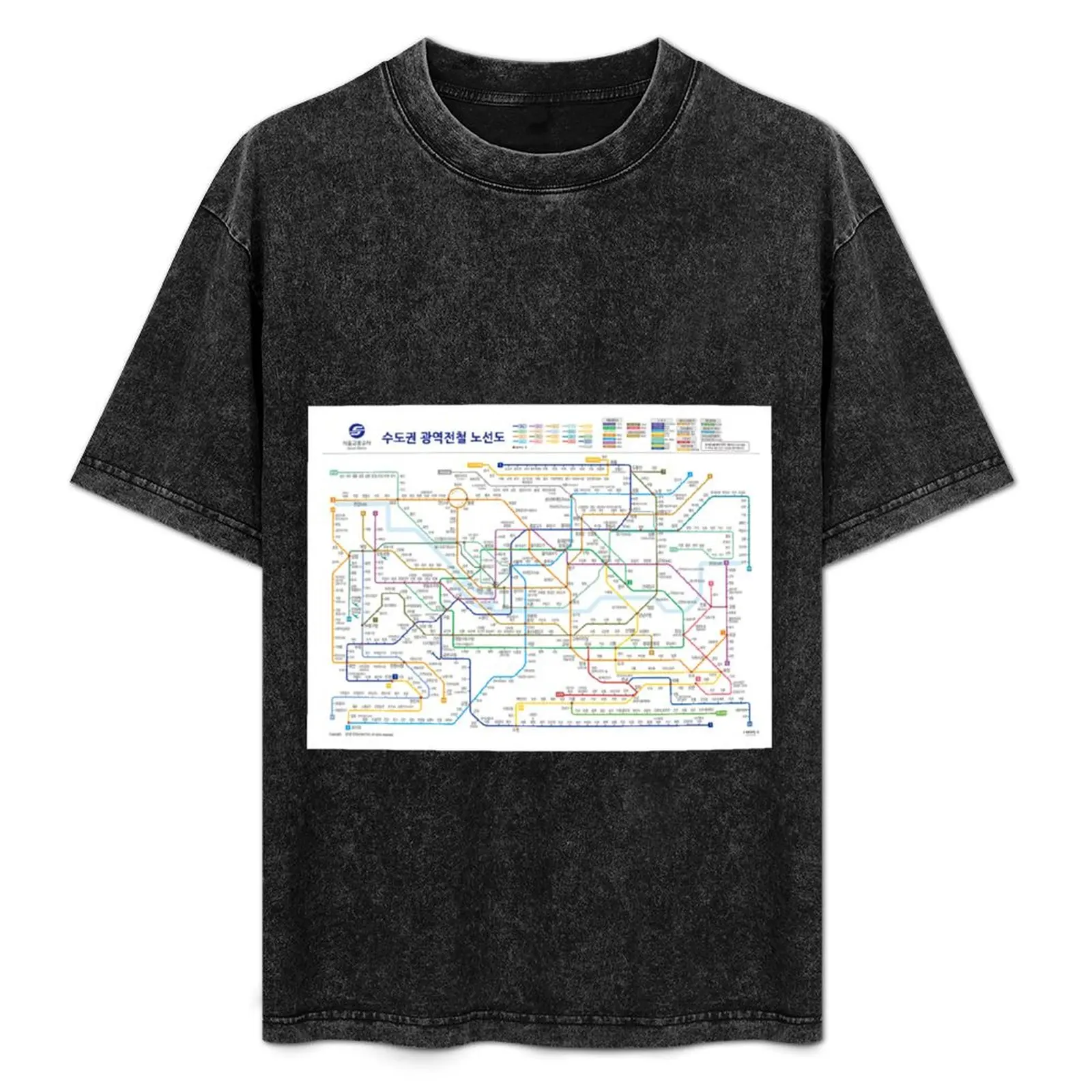 Camiseta con mapa del metro de Seúl, camiseta con protección UV para exteriores