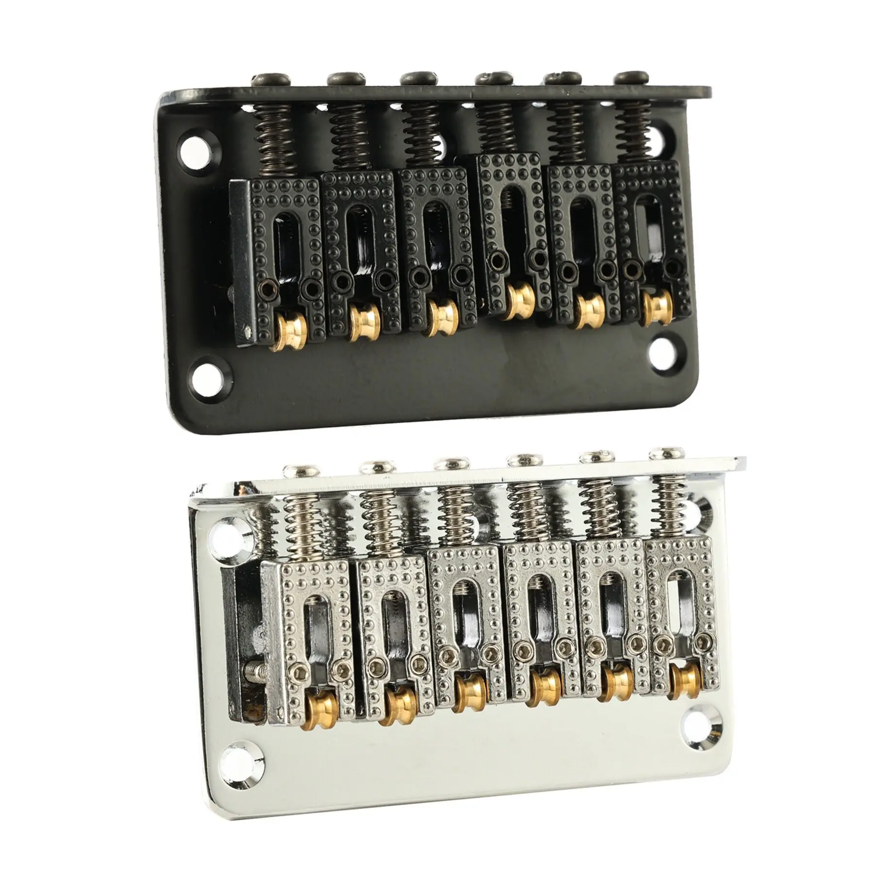 6 String 78mm ST TL Roller Saddle Electric Guitar Bridge, Top Load Tailpiece Guitar Replacement Part with Screws & Wrench