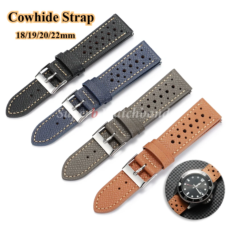 

Soft Breathable Leather Strap for Huawei Watch GT5/GT4 18mm 19mm 20mm 22mm Men's Strap Vintage Cowhide Bracelet for Seiko