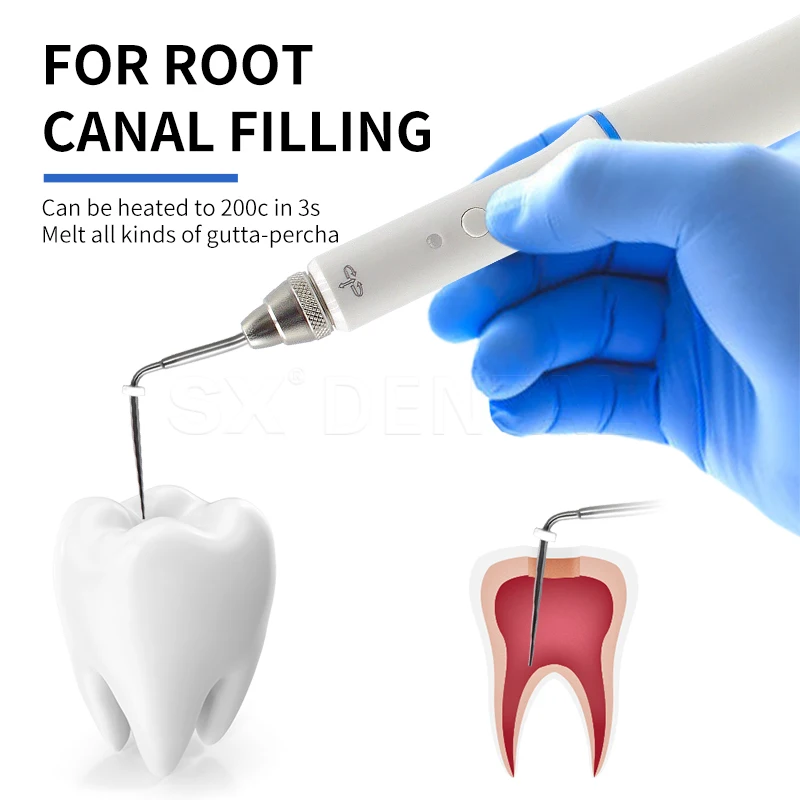 Dental Root Tools Cordless Gutta Percha Obturation System Endo Heated Pen Dental Lab 2 Tips 3 Seconds Rapid Heating Endodontic