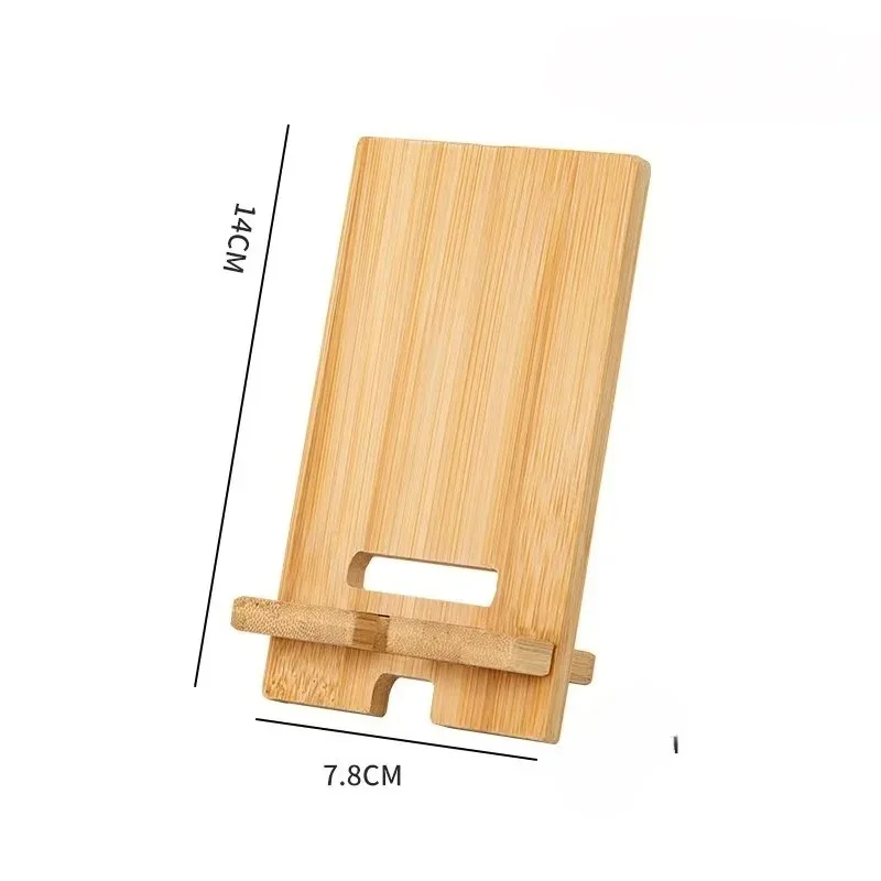1PC Bamboo Desktop Phone Holder Wooden Smartphone Stand Multi-functional Lazy Charging Base Creative Desk Accessory - view 6