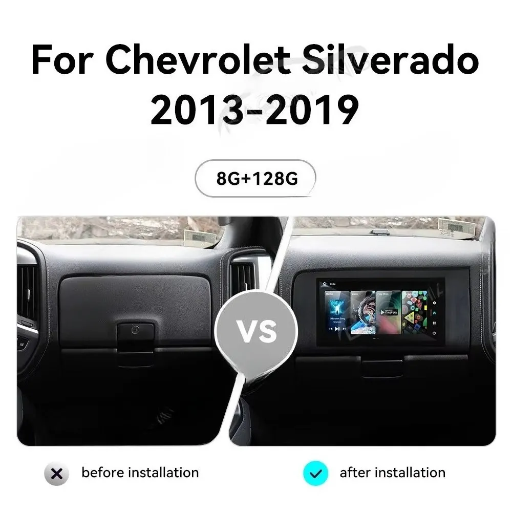 BaoShang  Car Passenger Screen Instrument Dashboard for CSilverado2013-2019 Copilot Display Multimedia Carplay Auto