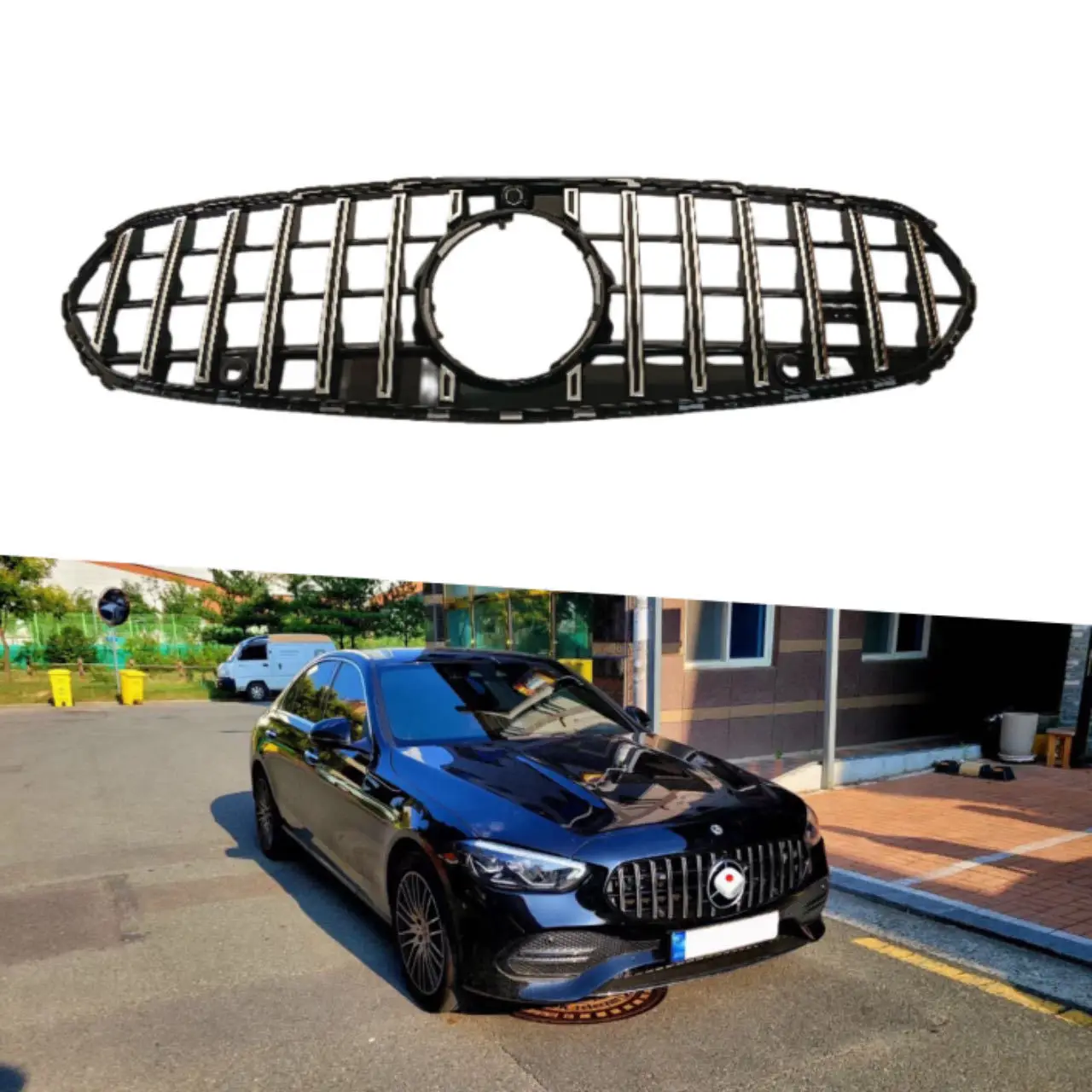 suitable-for-2021-2022-2023-2024-c-class-w206-ordinary-version-modified-gt-vertical-bar-model-grille-car-grille-mesh-decoration