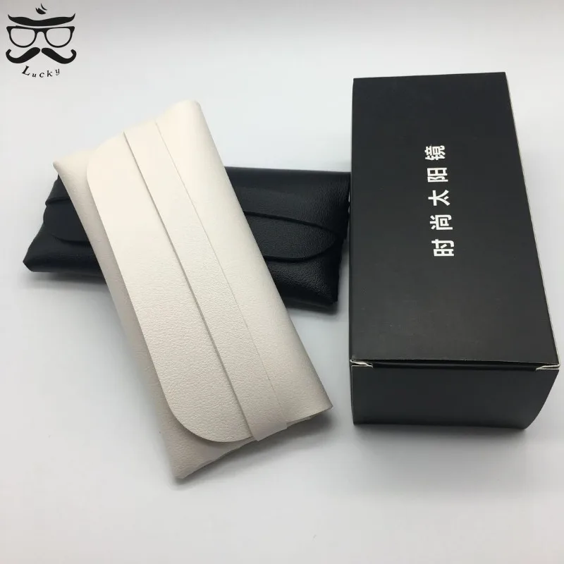 Black Leather Glasses Box Fashion High-grade PVC Material Sunglasses Box Glasses Accessories Мешочки Для Очков