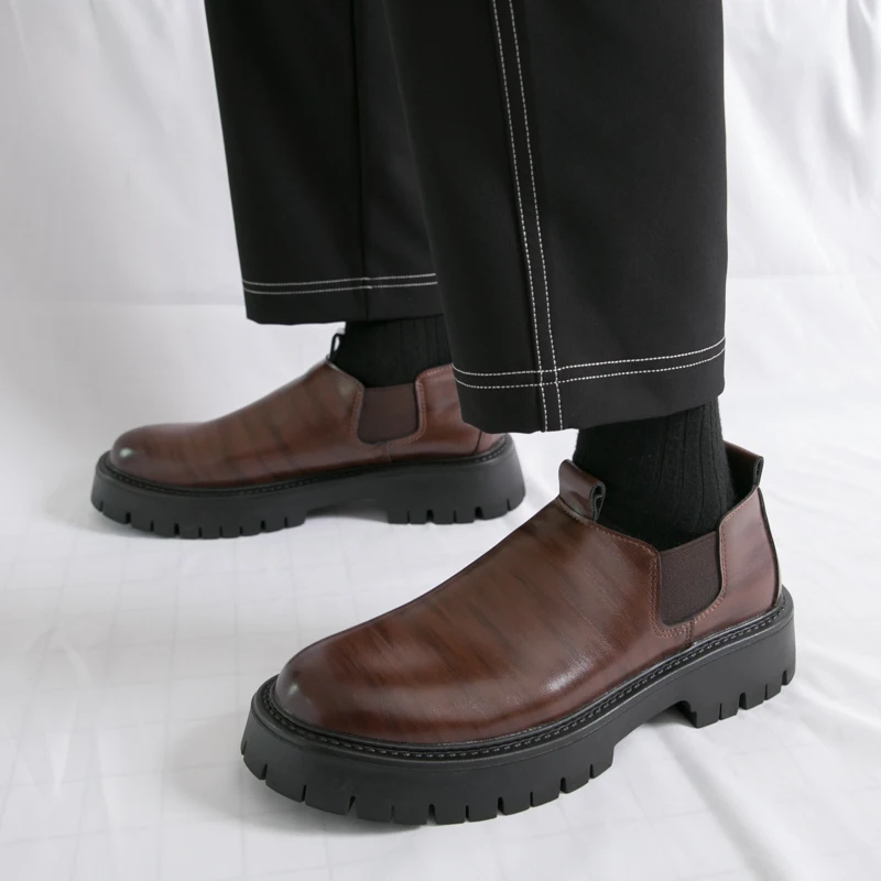 

Мужские кожаные туфли дерби на толстой подошве, модный британский минималистичный дизайн, вечерние, повседневные, офисные, качественная обувь для взрослых