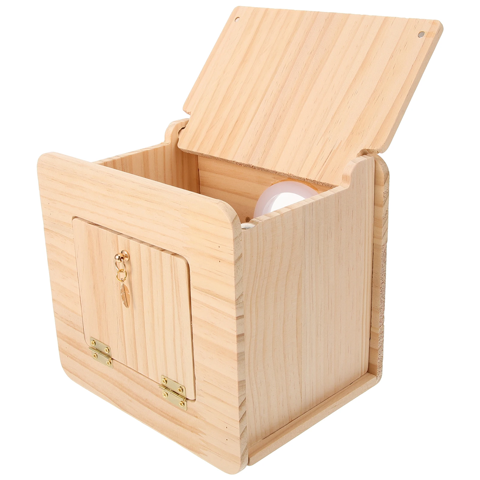 

Wooden Box For Parakeets Budgies Cockatiels Durable Natural Wood Breeding House Decorative Cage Outdoor Indoor Use Hanging Nest