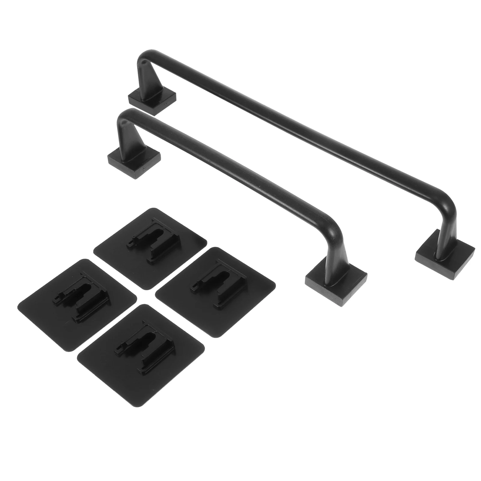 

2Pcs Wall Mounted Towel Rack Sturdy Plastic Modern Bathroom Kitchen Bedroom Storage Shelf Adhesive Hanger NailFree